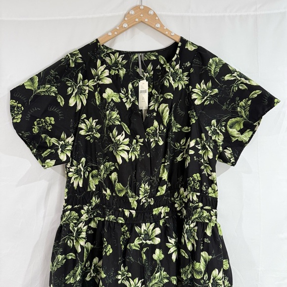 Anthropologie Somerset Maxi Dress Plus Size Grey (Black Green Floral) Summer - Picture 3 of 15